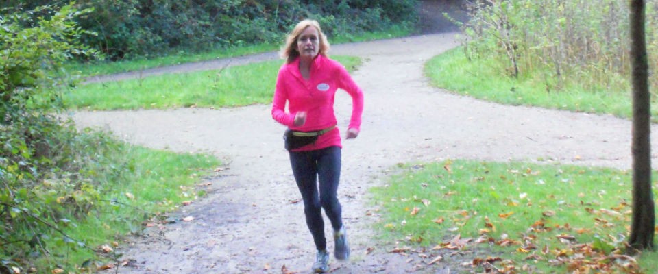 Caroline running on the Common